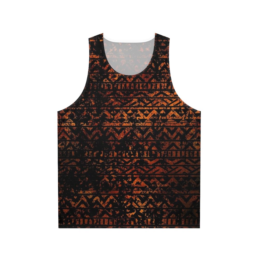 Grunge bronze tribal ethnic pattern unisex tank top