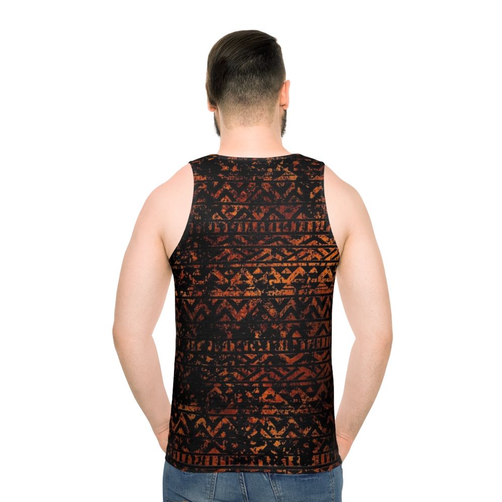 Grunge bronze tribal ethnic pattern unisex tank top