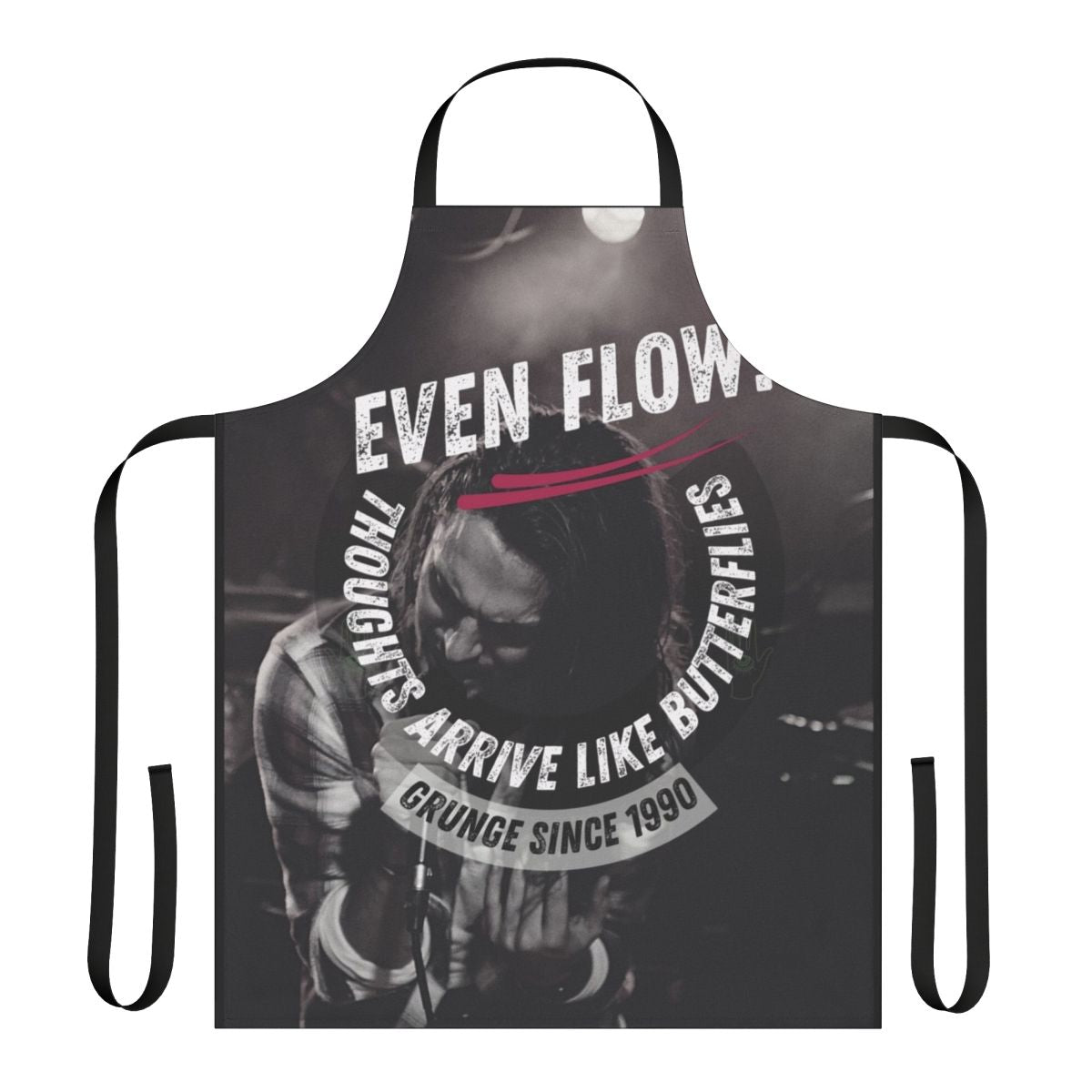 Pearl Jam-inspired grunge apron featuring the band's iconic "Even Flow" song