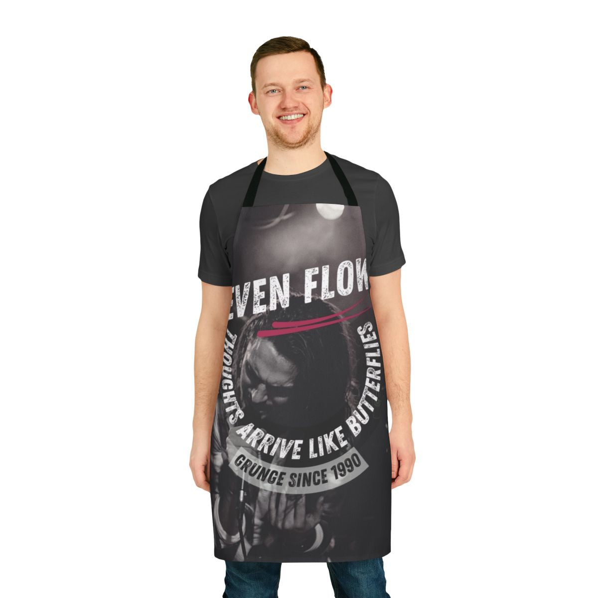 Pearl Jam-inspired grunge apron featuring the band's iconic "Even Flow" song