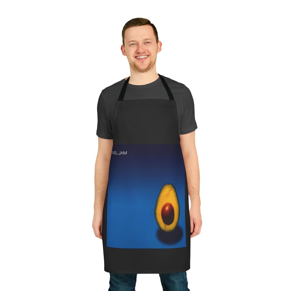 Pearl Jam fan apron featuring the band's iconic logo and album art