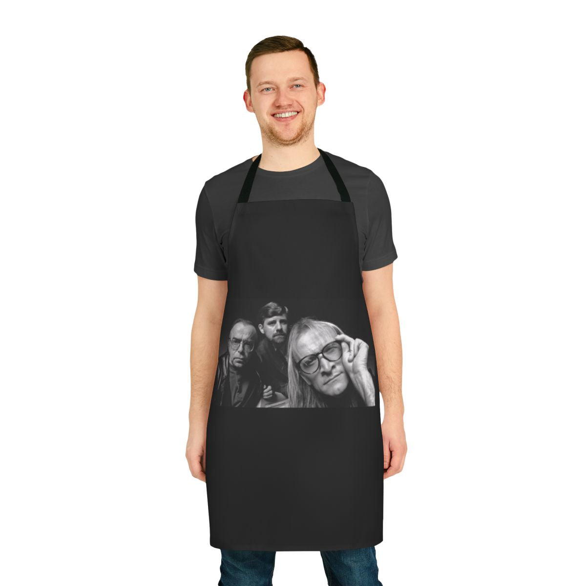 Grunge-style apron featuring X-Files Lone Gunmen design