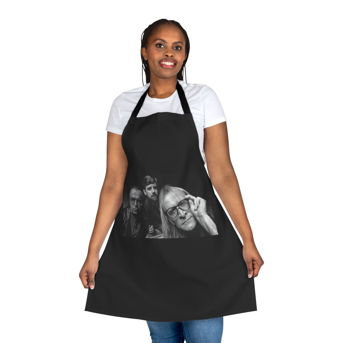 Grunge-style apron featuring X-Files Lone Gunmen design