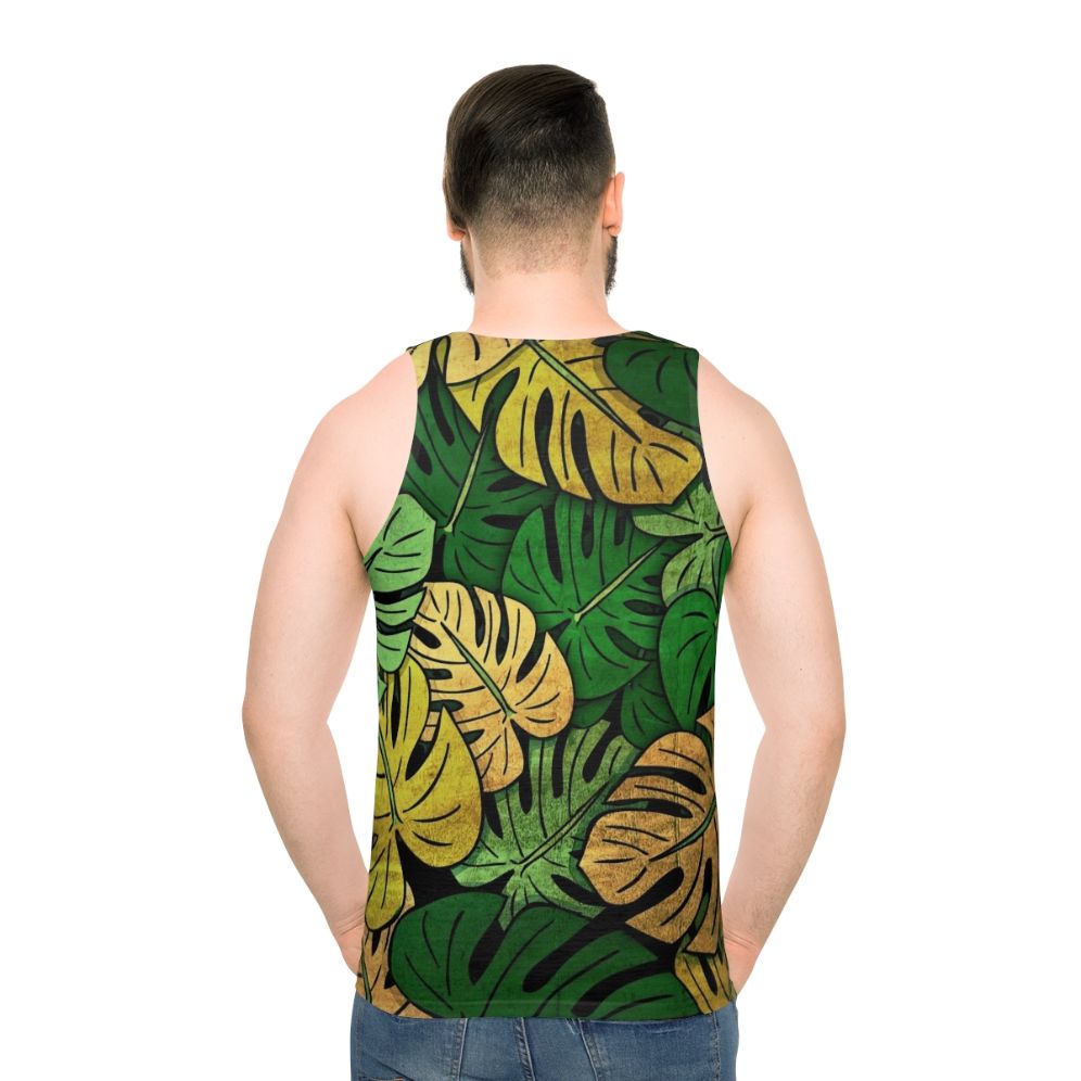 Grunge Monstera Leaves Botanical Unisex Tank Top