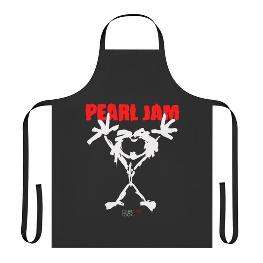 Pearl Jam inspired apron featuring the band's iconic logo and imagery