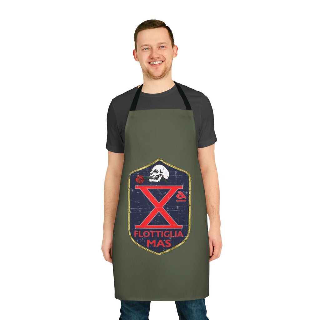 Grunge style apron featuring X Decima Flottiglia Mas inspired design
