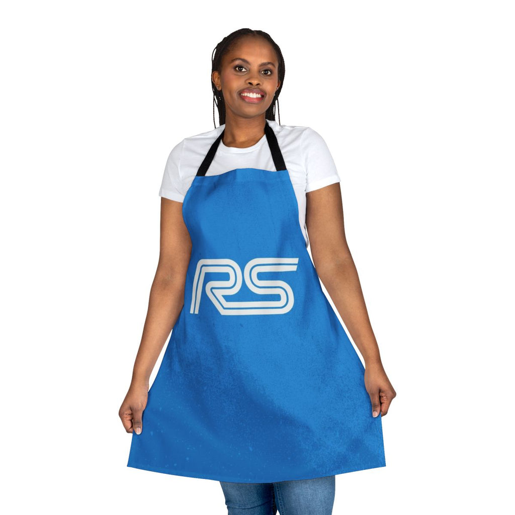 Grunge-style Ford RS logo printed on a durable, high-quality apron for car enthusiasts.