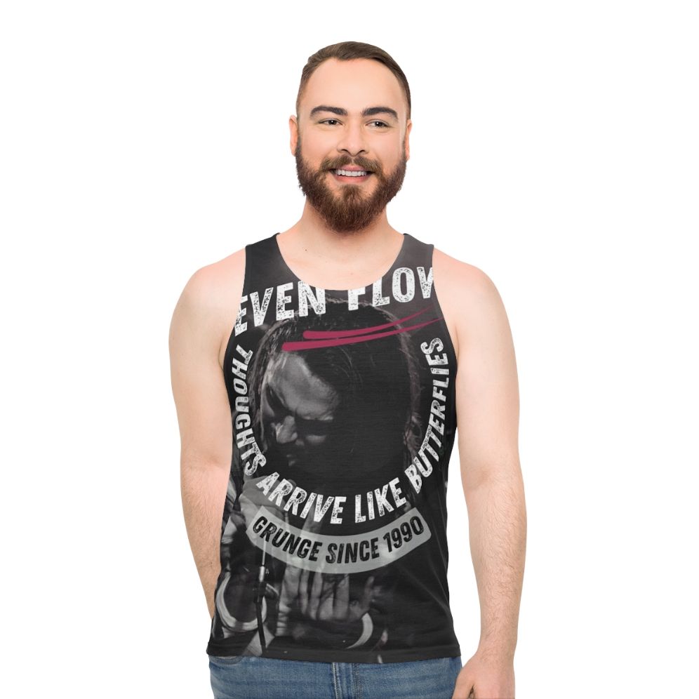 Unisex grunge tank top featuring Pearl Jam's 'Even Flow'