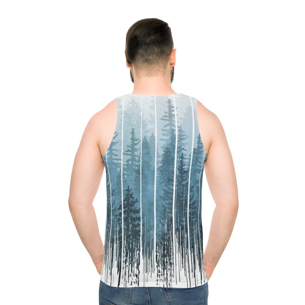 Grunge Turquoise Misty Forest Unisex Tank Top