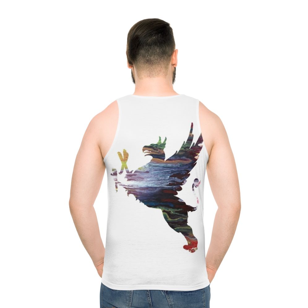 Gryphon unisex tank top with colorful abstract art design