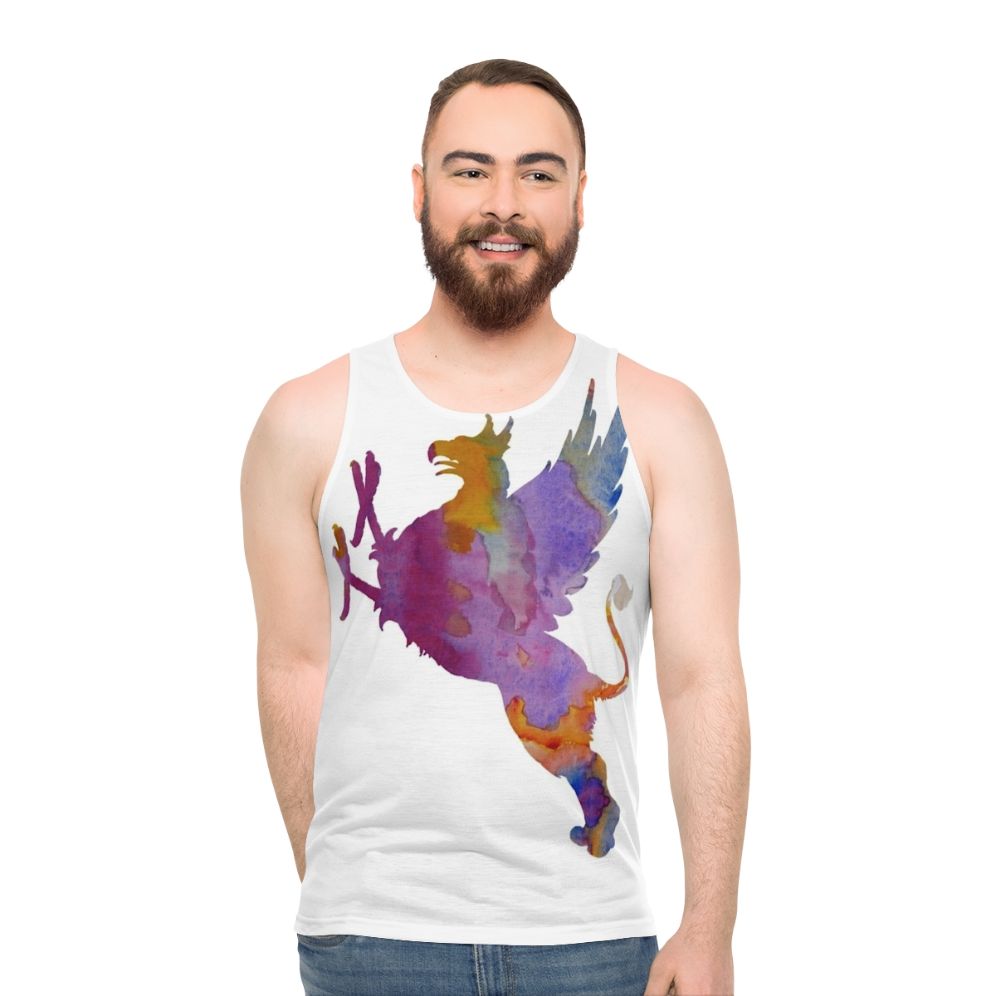 Gryphon unisex tank top with colorful legendary creature design