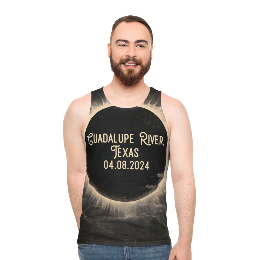 Guadalupe River Texas Total Eclipse Unisex Tank Top