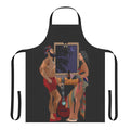 Guava-Inspired Apron with Tropical Night Sky Design featuring a cat, moon, and stars