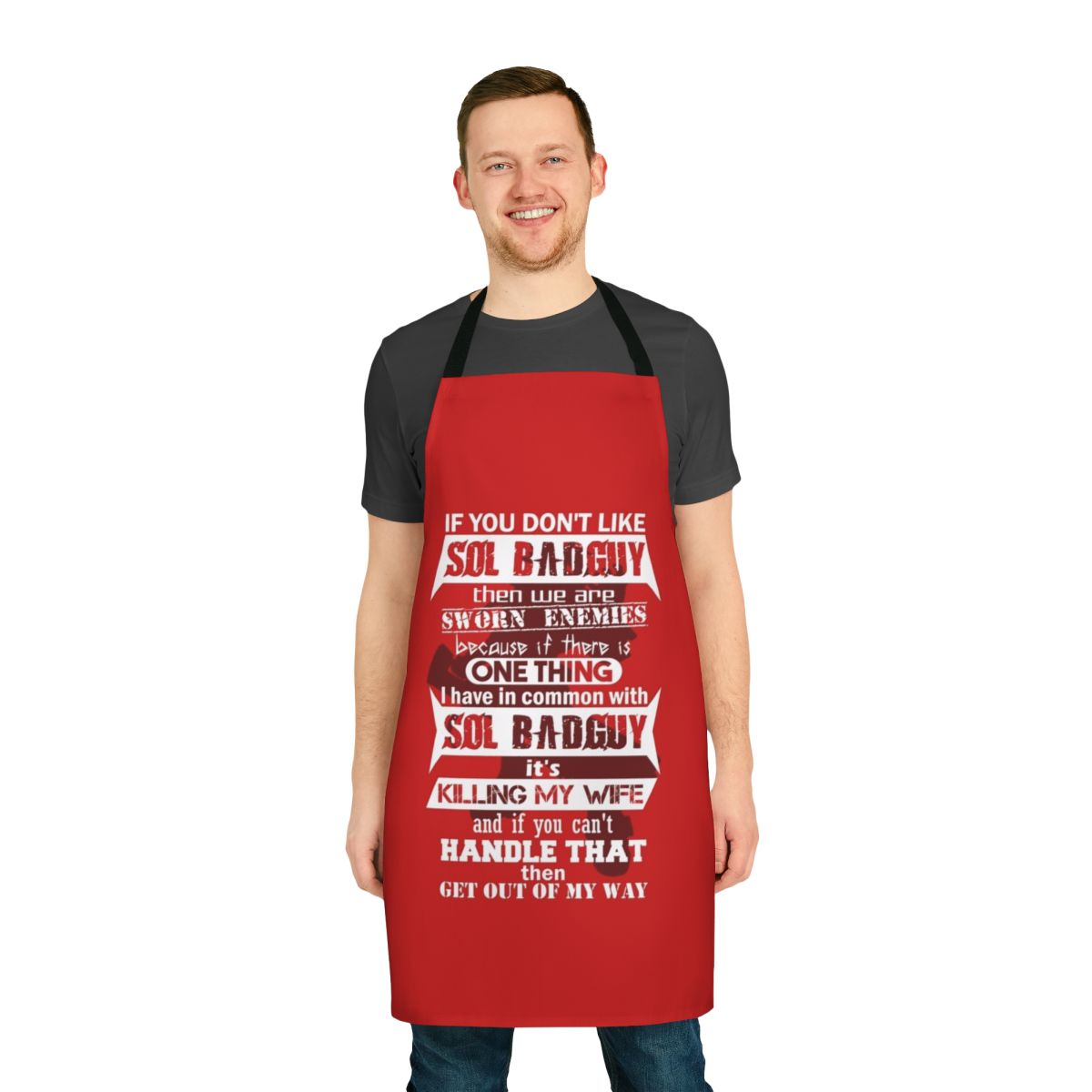 Apron with Guilty Gear character Sol Badguy design