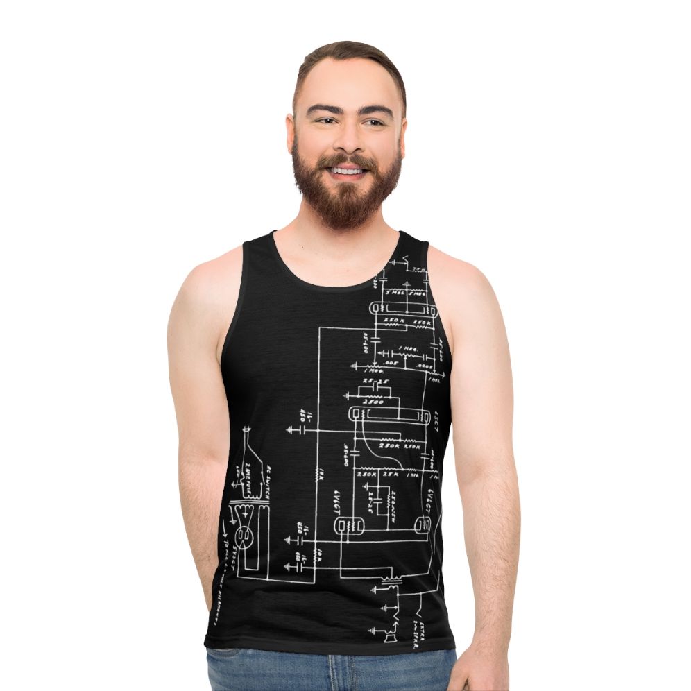 Amplifier schematic unisex tank top