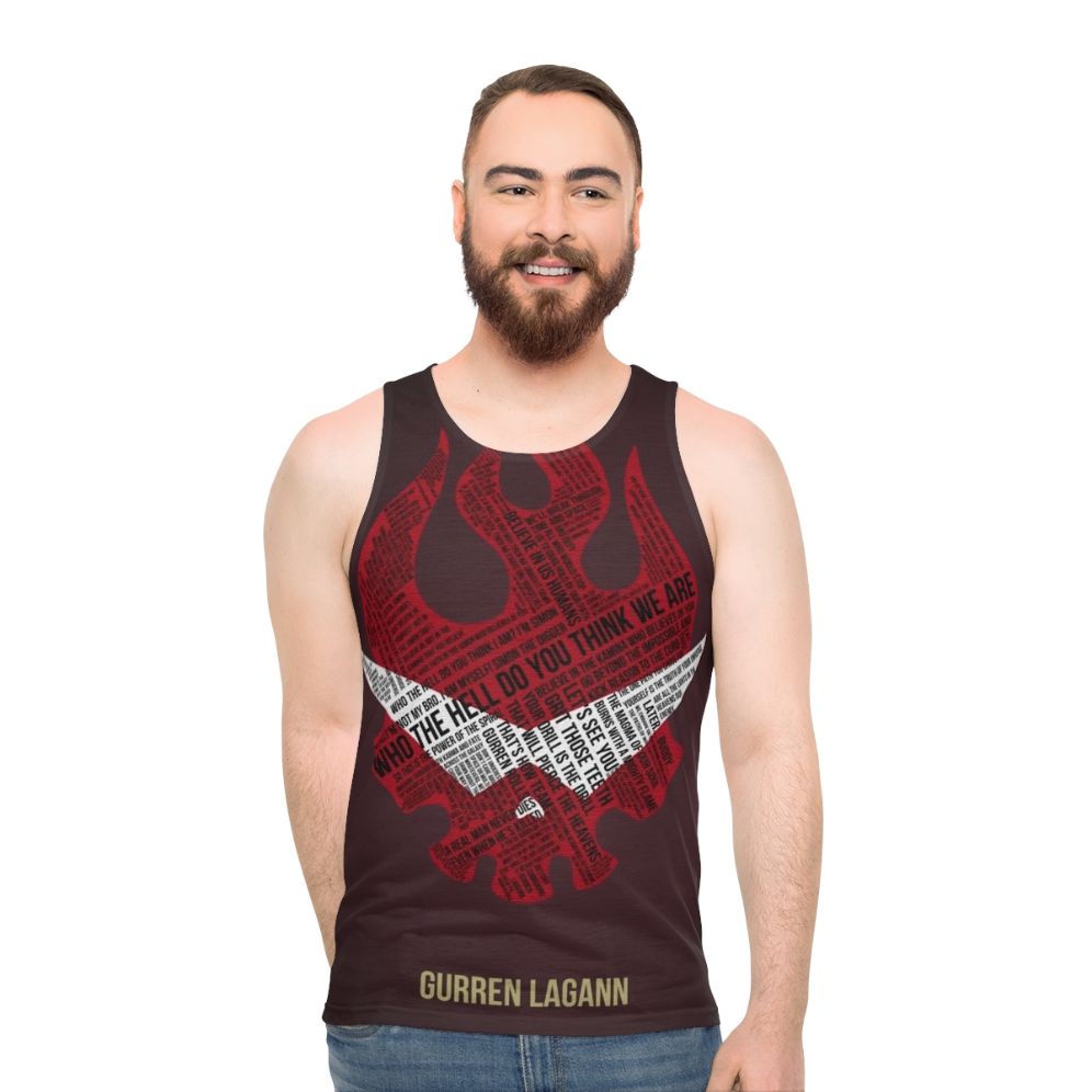 Gurren Lagann Typographic Unisex Tank Top
