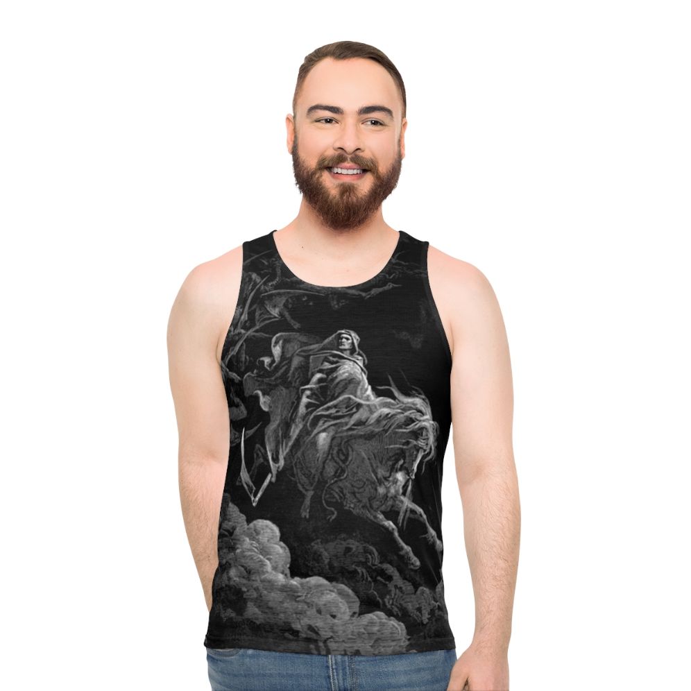 Unisex tank top featuring Gustave Dore's "Death on the Pale Horse" religious art