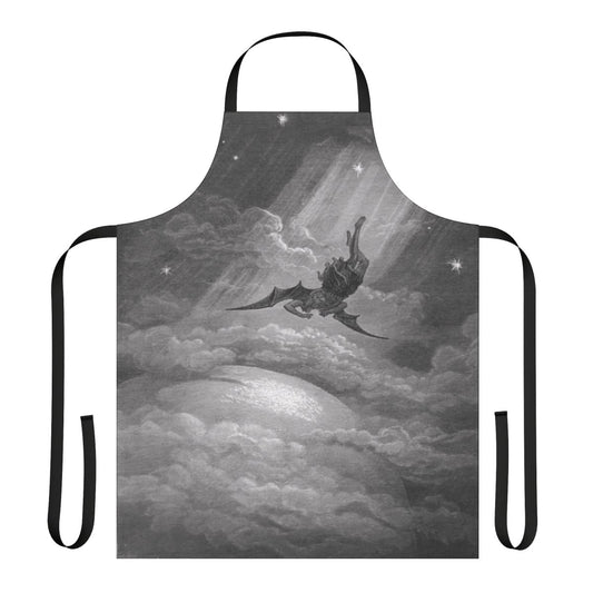 Apron featuring Gustave Dore's classic biblical artwork "Satan Falls to Earth"