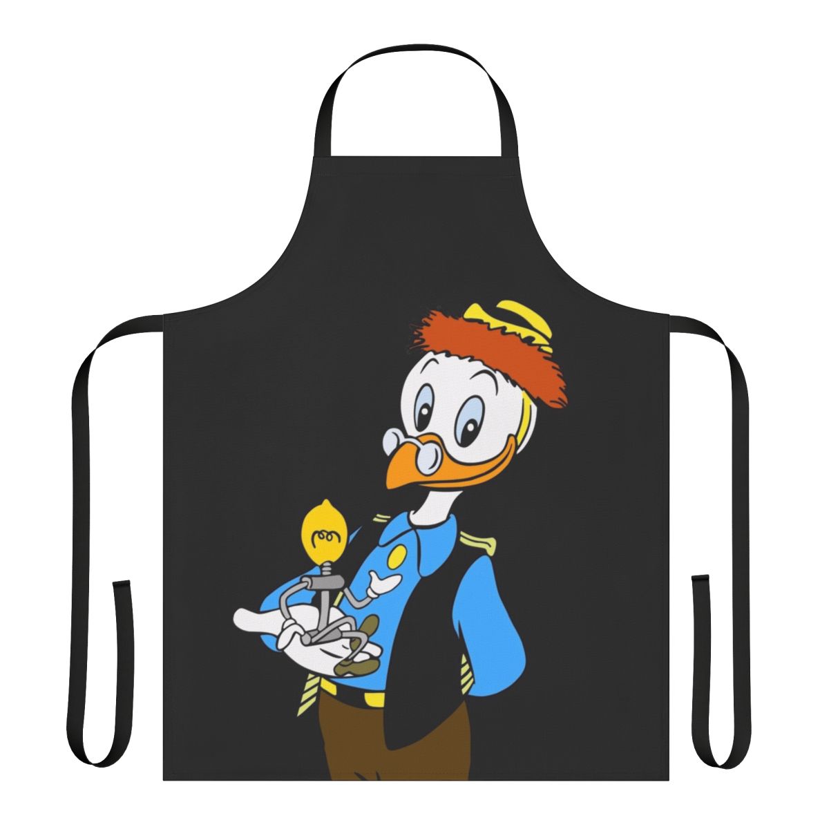 A high-quality apron featuring the iconic Gyro Gearloose, the brilliant inventor from the Disney universe.