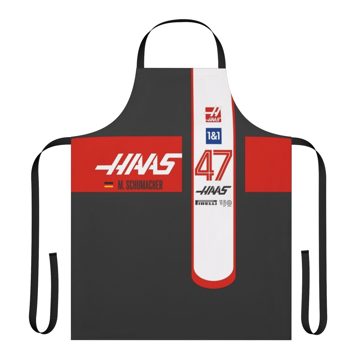 Haas F1 2022 inspired apron featuring Mick Schumacher's name and car number