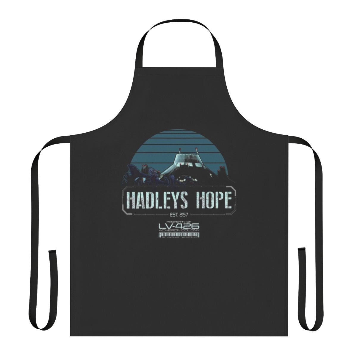 Hadley's Hope Sci-Fi Horror Apron with Cute Alien Graphic