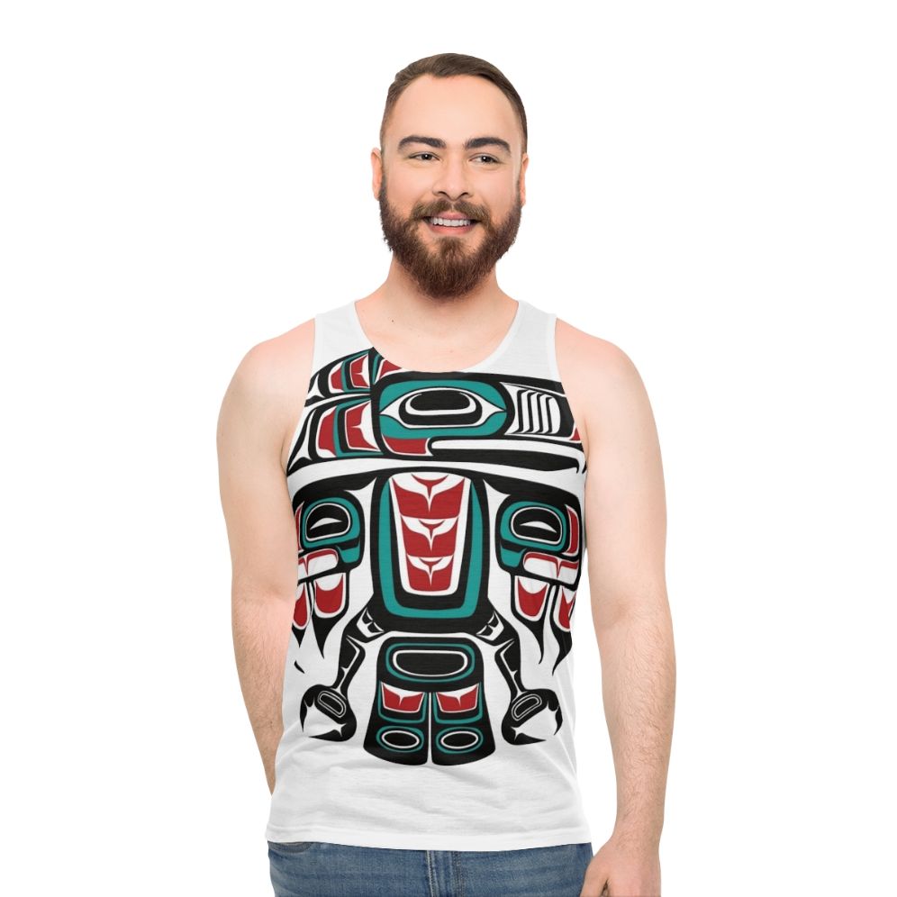 Haida raven totem unisex tank top