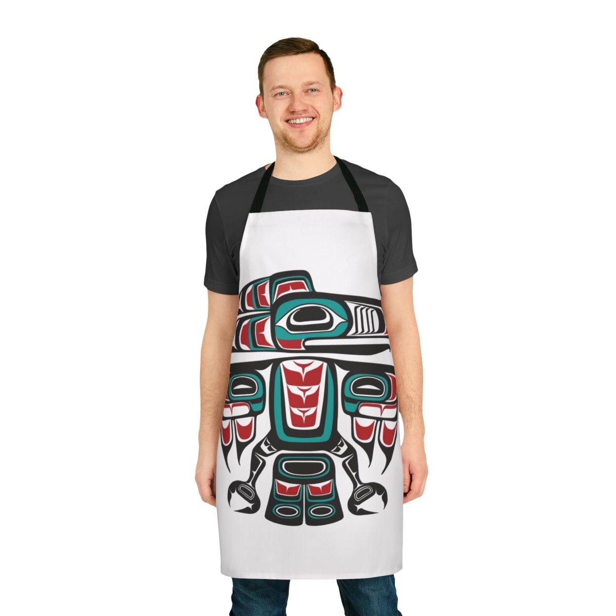 Haida Tlingit Raven Totem Apron featuring a traditional native design