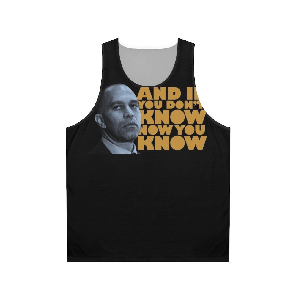 Unisex tank top featuring Hakeem Jeffries' viral mic drop moment