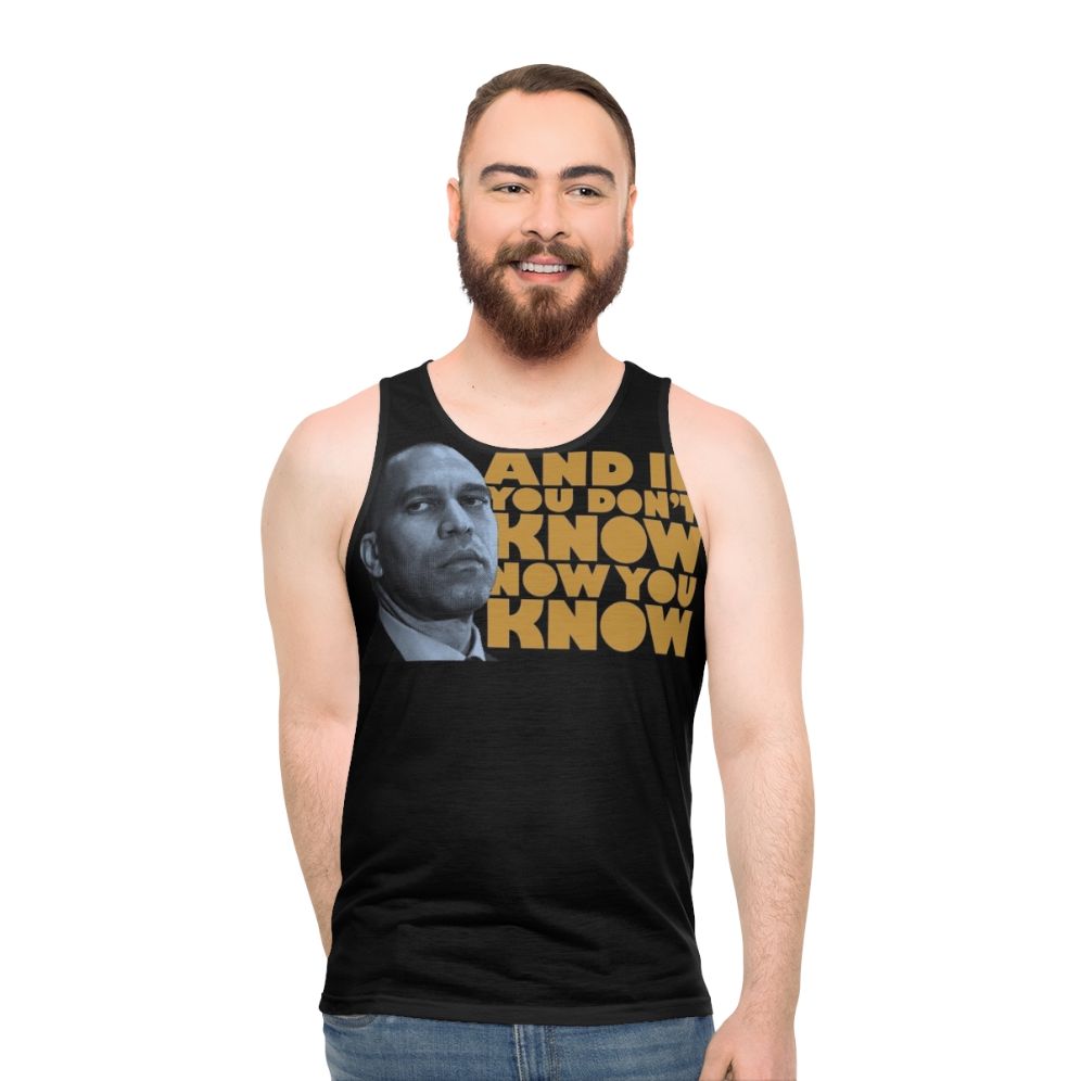 Unisex tank top featuring Hakeem Jeffries' viral mic drop moment