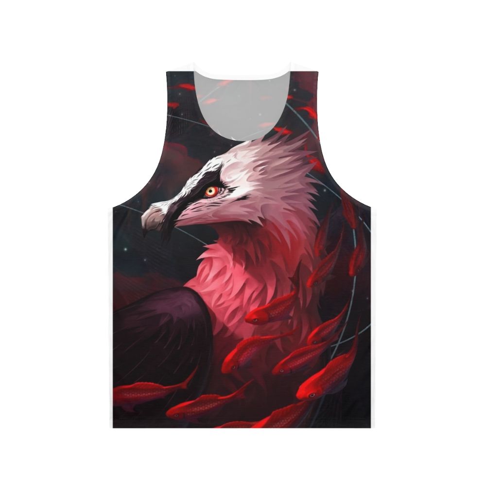 Halcyon unisex tank top with nature-inspired design