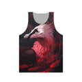 Halcyon unisex tank top with nature-inspired design