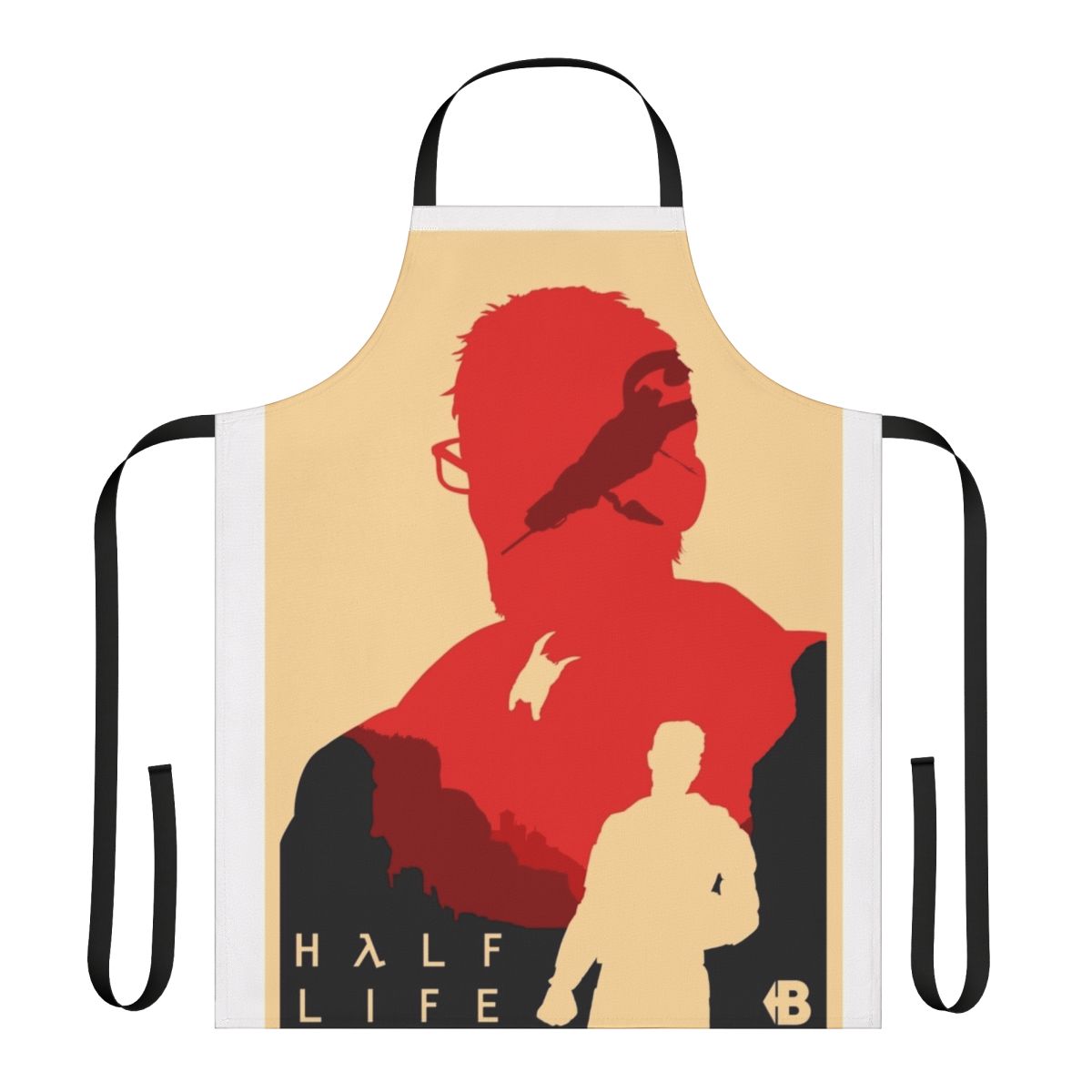 A minimalist apron design inspired by the Half Life video game series.