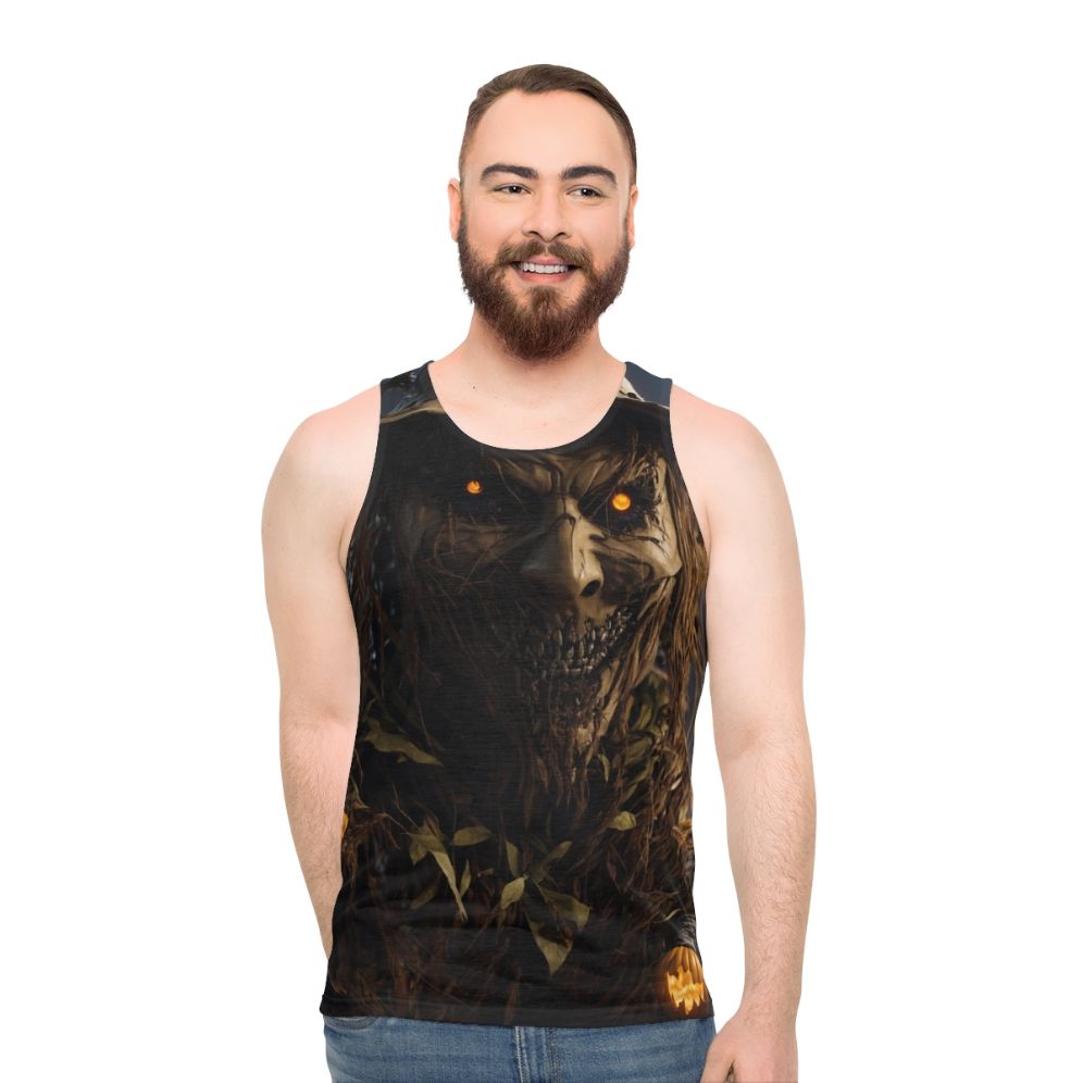 Halloween scarecrow unisex tank top