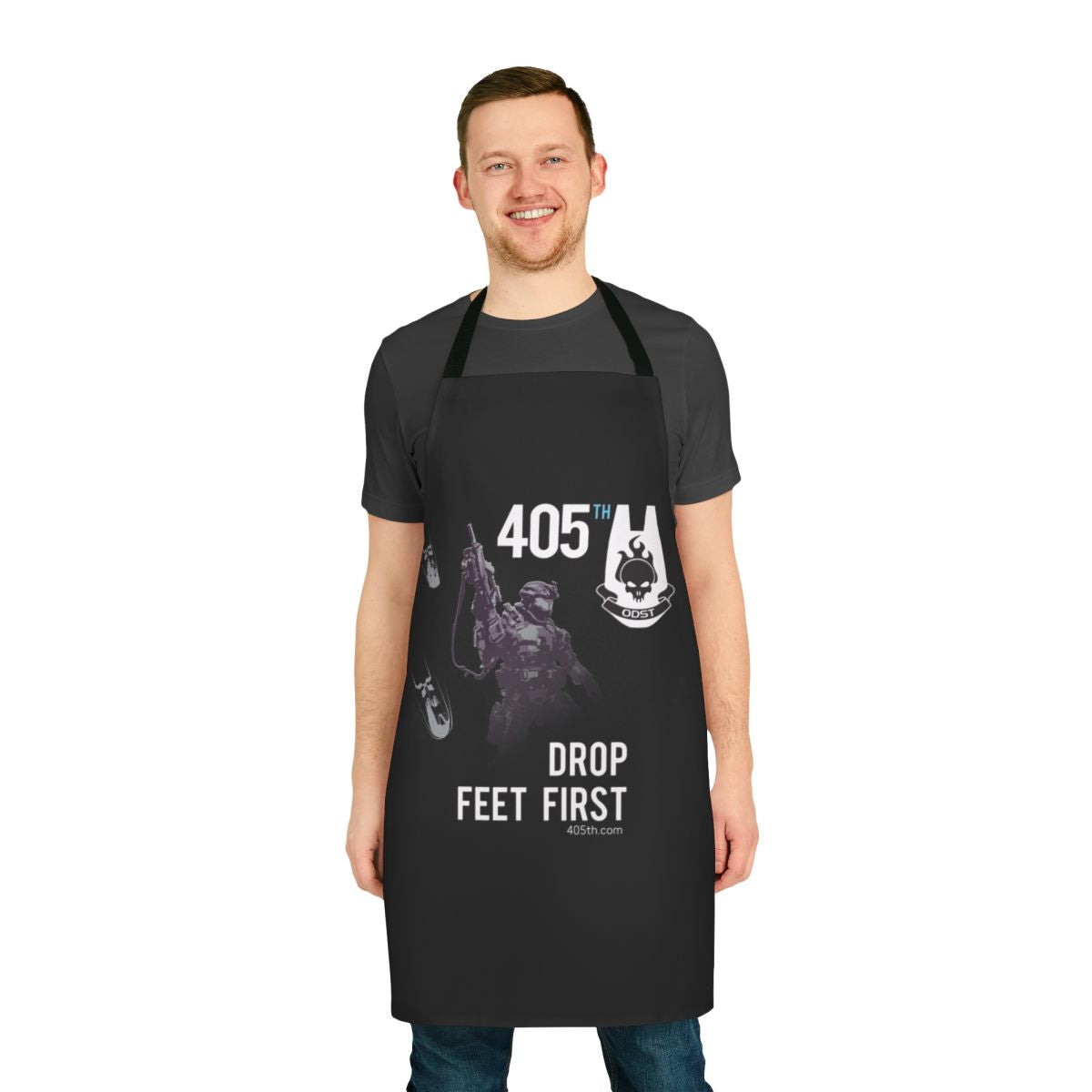 A high-quality cooking apron featuring the insignia of the 405th Infantry Division from the Halo universe.