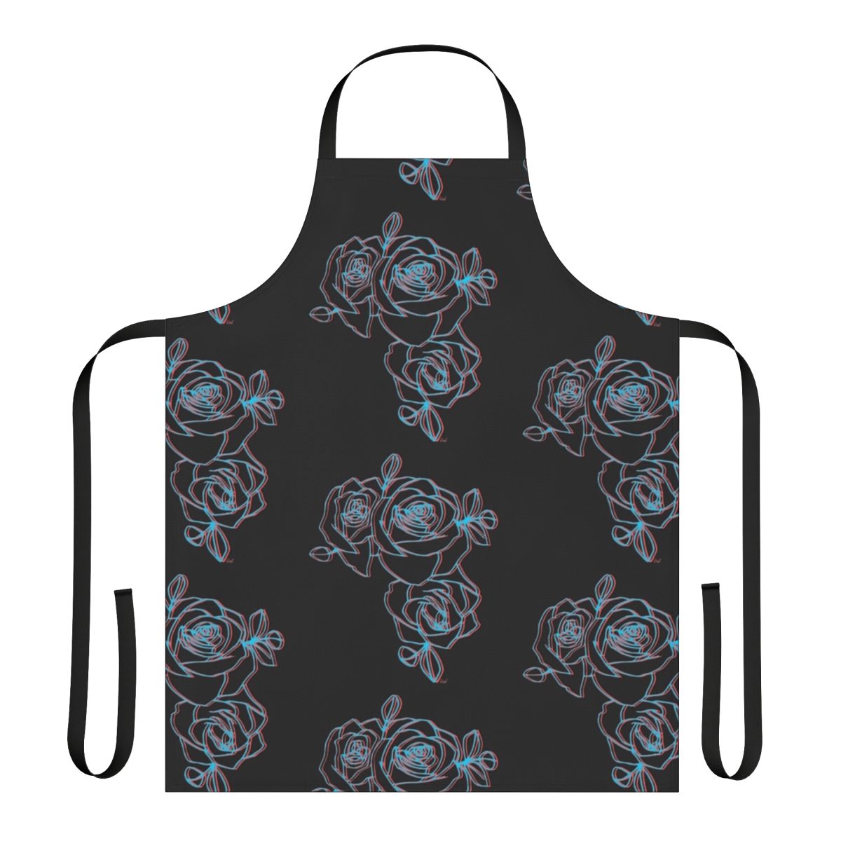 Halsey-inspired floral design apron with roses and grunge elements