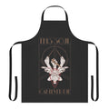 Handcrafted apron featuring a semi-realistic depiction of hands in an occult-inspired art nouveau style, perfect for visual kei music enthusiasts.