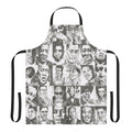 Handcrafted apron featuring portraits of legendary blues musicians like Robert Johnson, Muddy Waters, and more