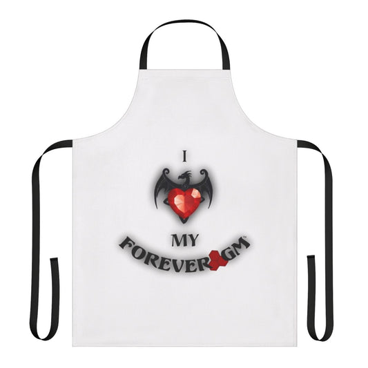 A high-quality apron featuring a whimsical dragon design, perfect for roleplay and tabletop gaming enthusiasts.
