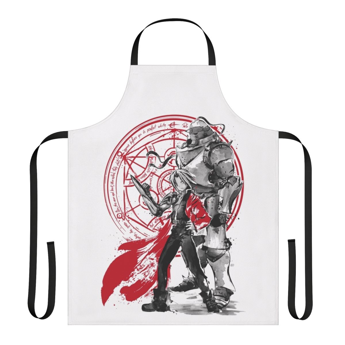Fullmetal Alchemist inspired sumi e art apron featuring the homunculus symbol