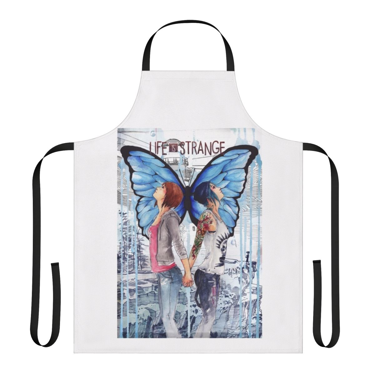 Handcrafted apron featuring Max and Chloe from the video game Life is Strange