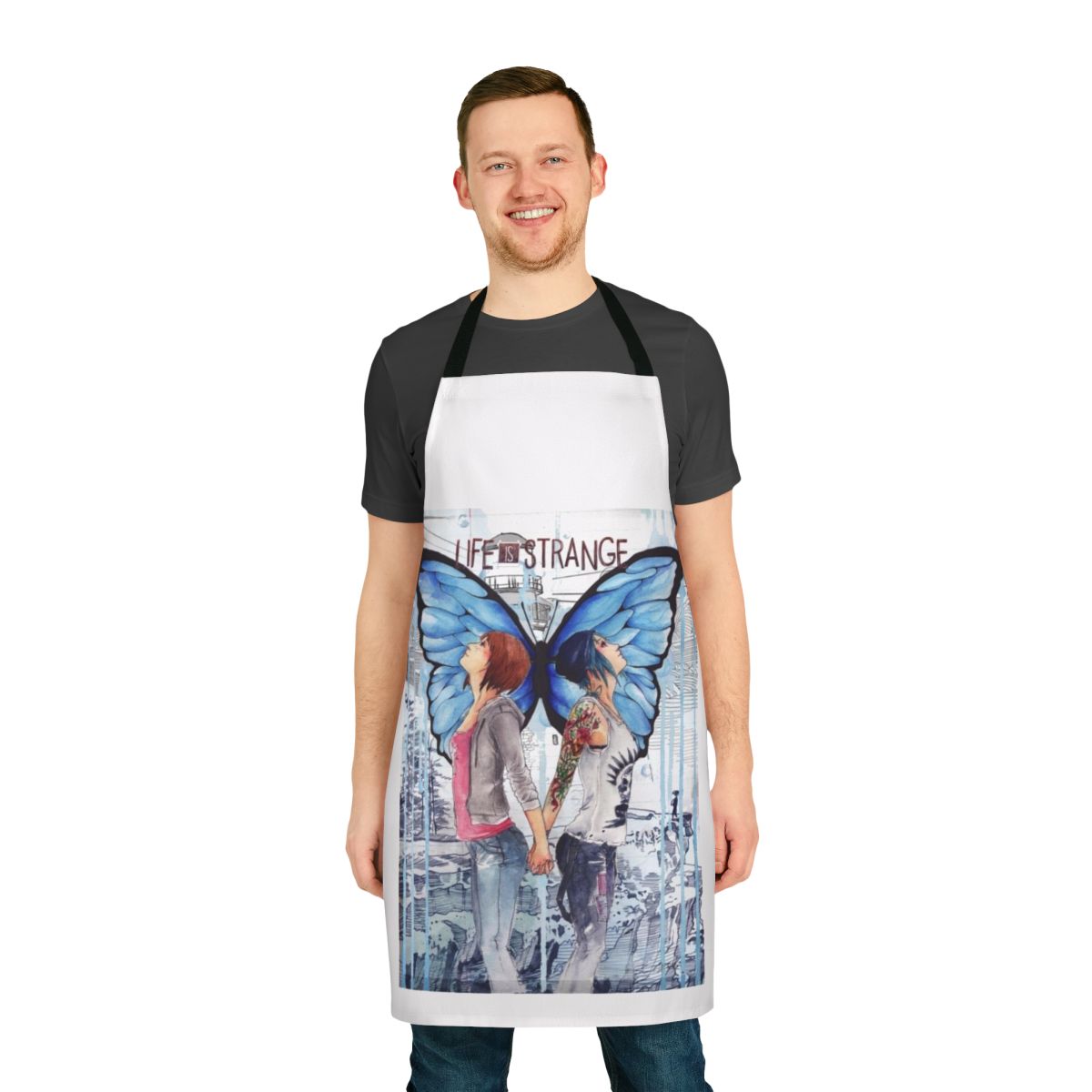Handcrafted apron featuring Max and Chloe from the video game Life is Strange