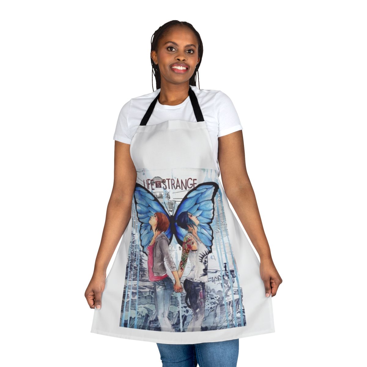 Handcrafted apron featuring Max and Chloe from the video game Life is Strange