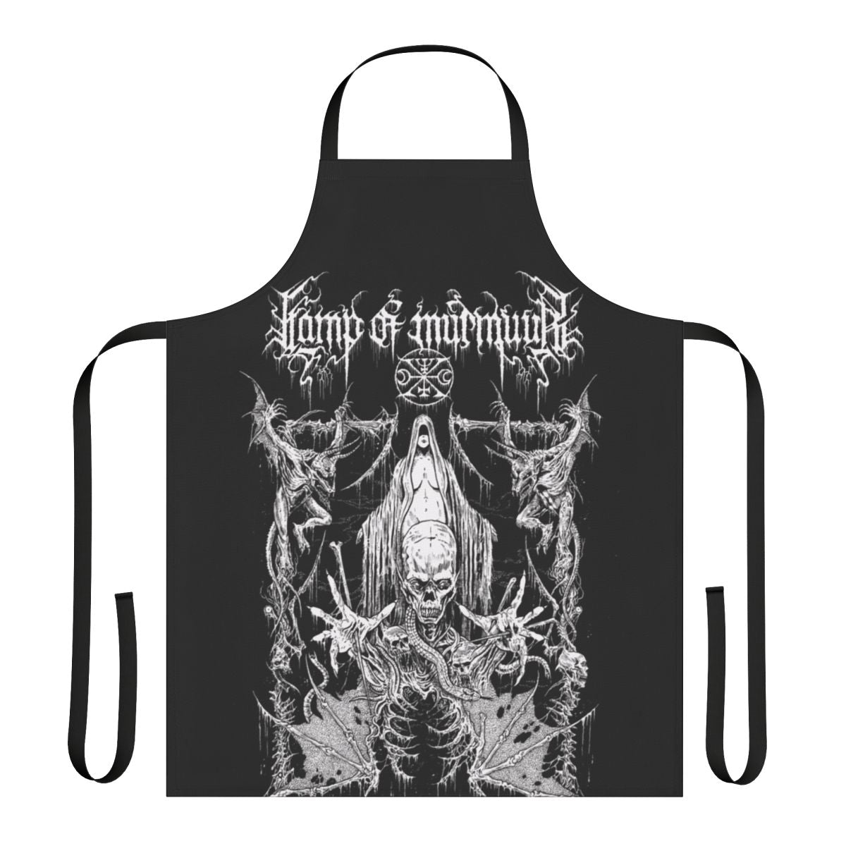 Handcrafted Murmuur Lamp Apron with Occult and Black Metal Designs