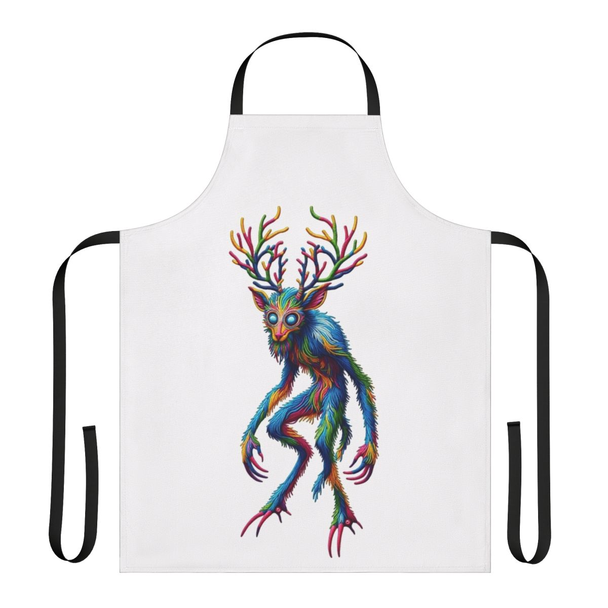 Beautifully stitched apron featuring a mythical wendigo design