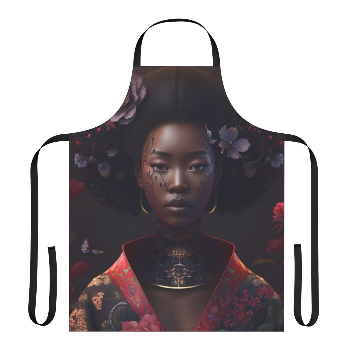 Handcrafted apron featuring native-inspired designs from Hokkaido, Japan