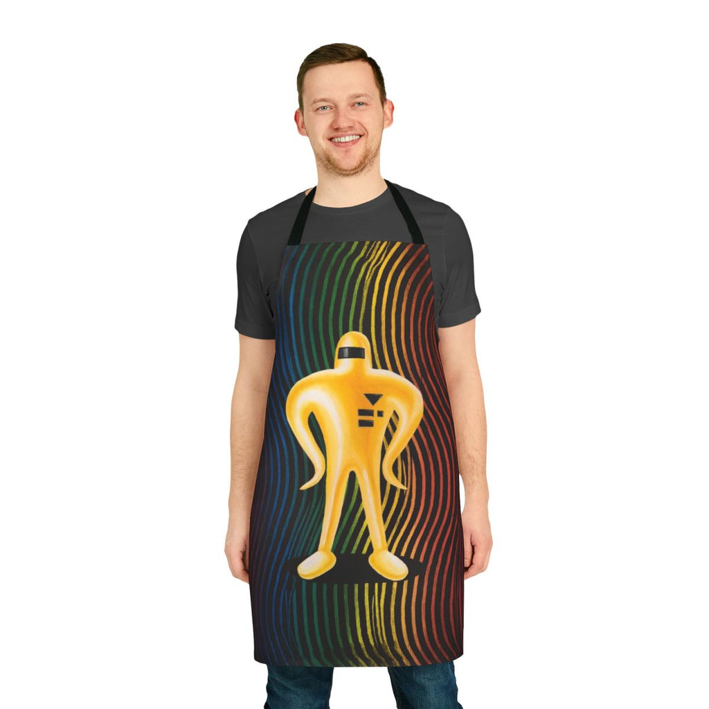 Handcrafted acrylic apron with the "One Twenty Eight" design by artist Mallory Georg