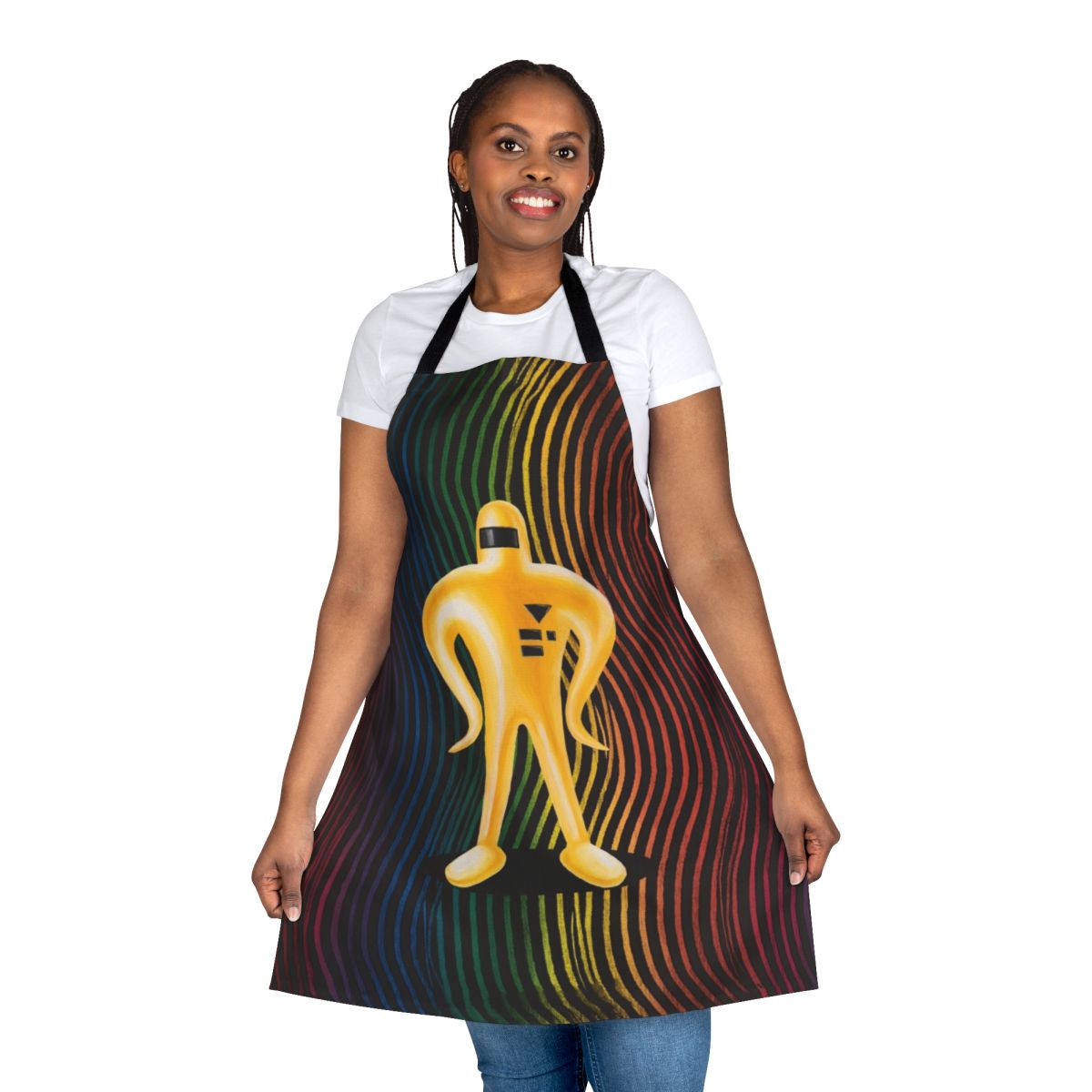 Handcrafted acrylic apron with the "One Twenty Eight" design by artist Mallory Georg