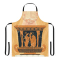Persephone inspired apron with floral and nature motifs