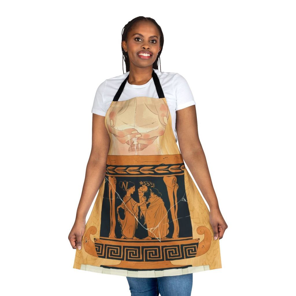 Persephone inspired apron with floral and nature motifs