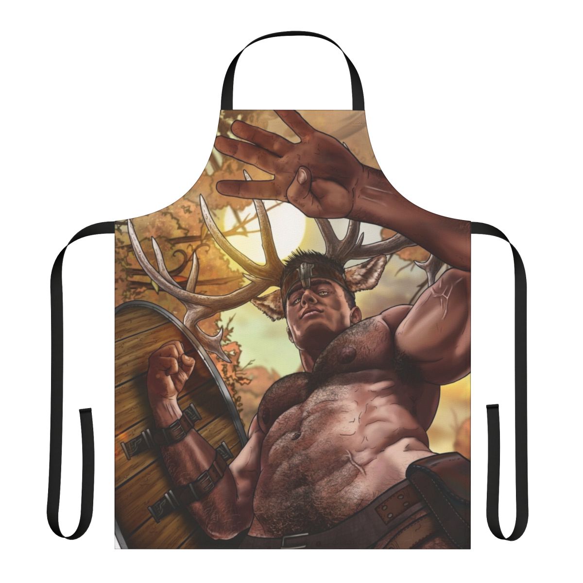 Artisanal Shaman-Inspired Apron with Occult and Pagan Motifs